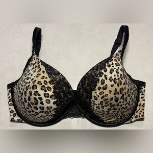 Cacique Animal Print Bra with Black Lace